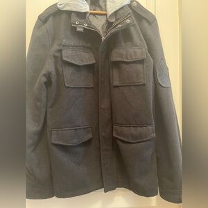 Black Military Field Jacket with Sturdy Construction